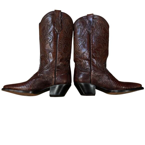 Dan Post Teju Lizard Boots Western Cowboy Brown Men’s 6 | W 7. 5-8 DP 2451 - Picture 9 of 11